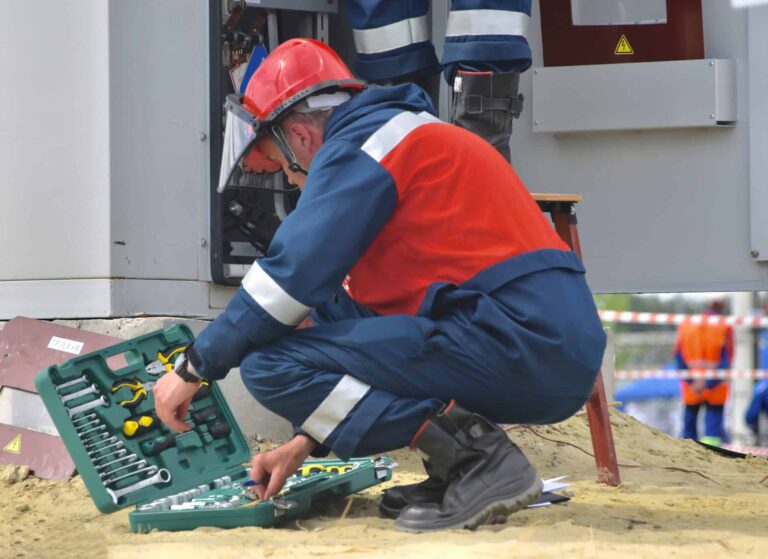 Electrician Working with toolkit