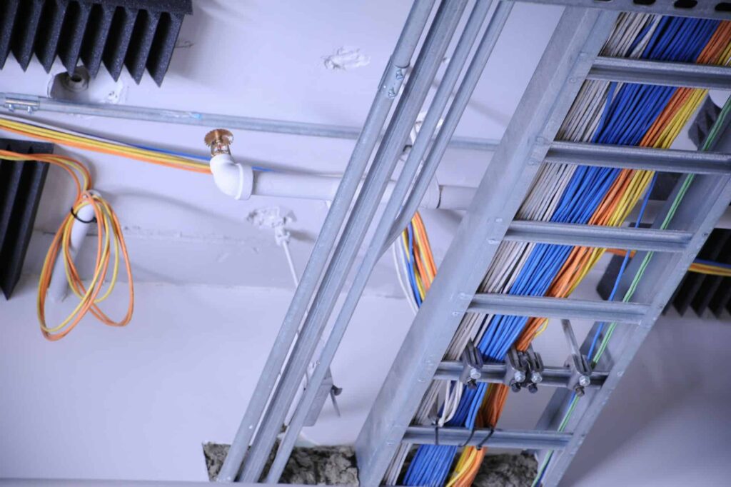 Organized Electrical Wires In A Building